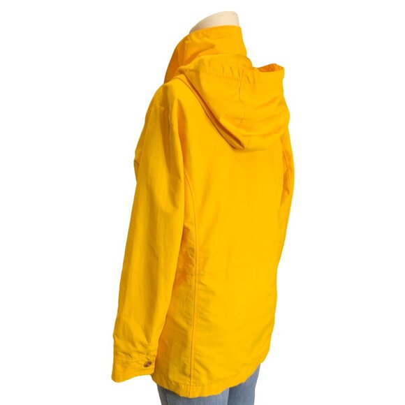Lands End Women's small yellow hooded rain coat/Storm Jacket zipper & button fro - Picture 6 of 13